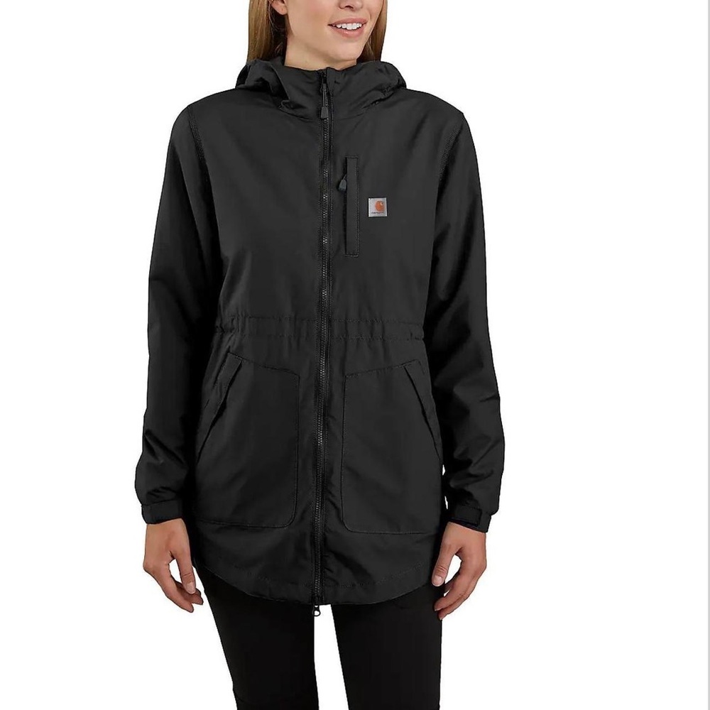 Cathartt Black Rain Jacket Rain Defender Relaxed Fit Lightweight Coat